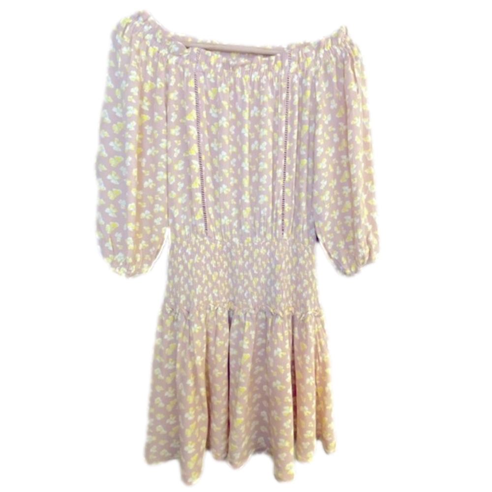 Lush Floral Off Shoulder Mini Dress Size S - Picture 4 of 15